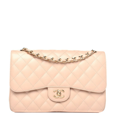 Chanel Caviar Quilted Jumbo Double Flap Light Beige 1 of 11