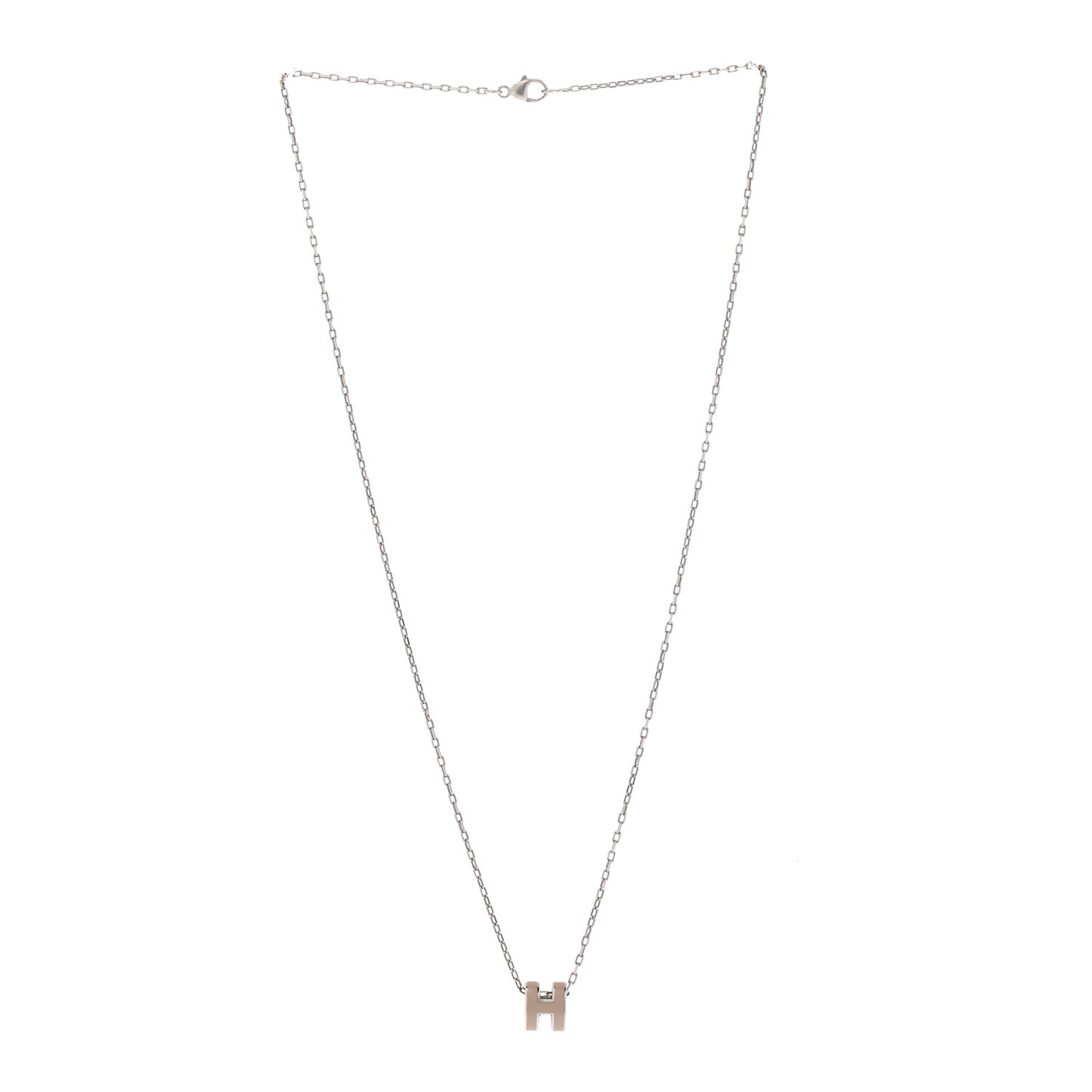 Palladium Mini Pop H Pendant Necklace Marron Glace