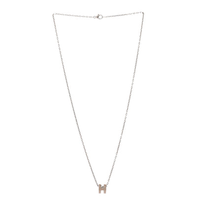 Hermes Palladium Mini Pop H Pendant Necklace Marron Glace 3 of 8