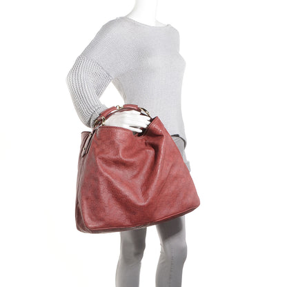 Gucci Guccissima Large Horsebit Chain Hobo Red 2 of 7