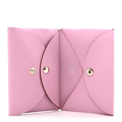 Hermes Chevre Mysore Calvi Duo Card Case Mauve Sylvestre 5 of 8