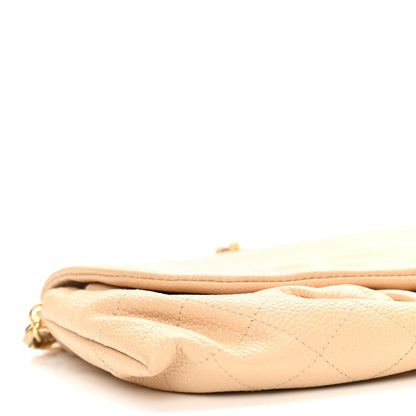 Chanel Caviar Half Moon Wallet On Chain WOC Beige 10 of 11