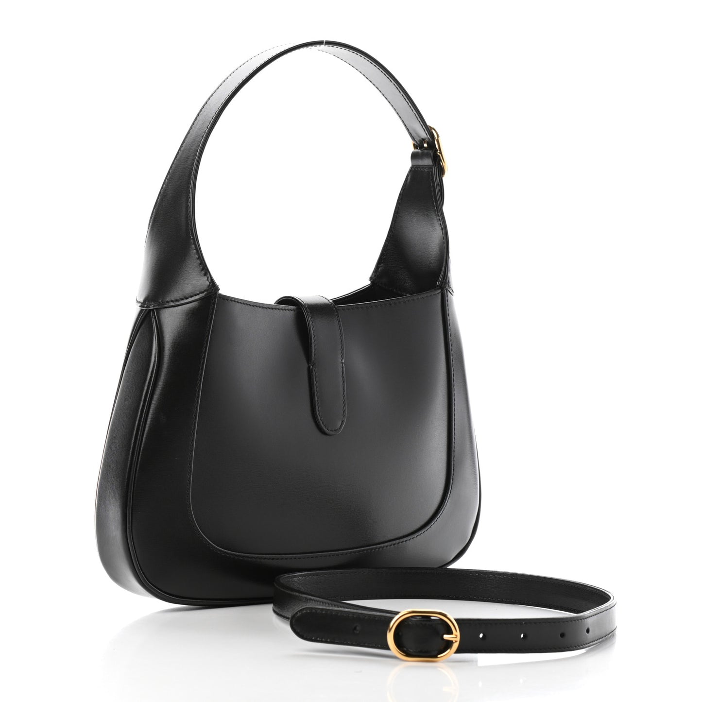 Boarded Dyana Lux Calfskin Small Jackie 1961 Hobo Black