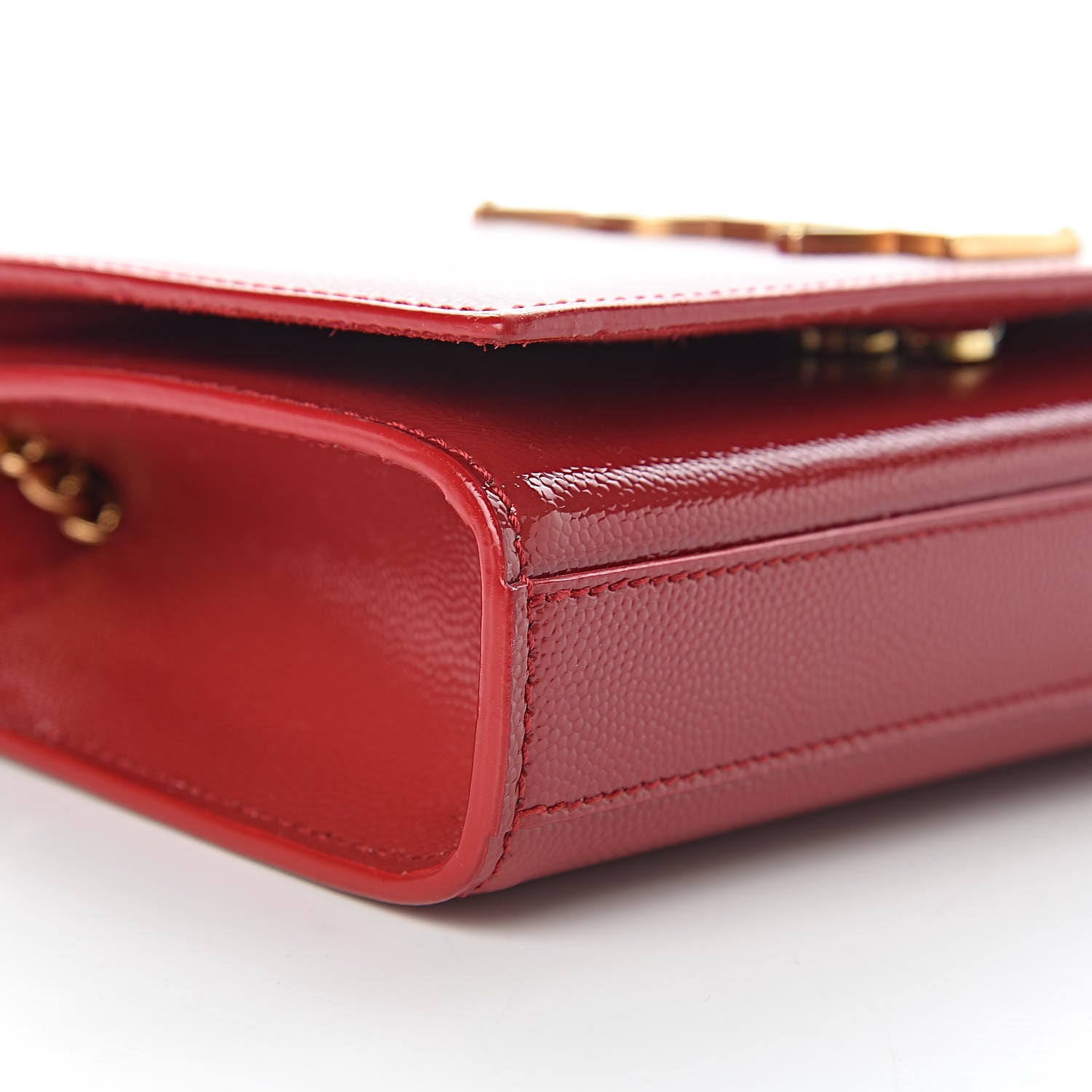 Saint Laurent Grain De Poudre Small Monogram Kate Satchel Red 8 of 12