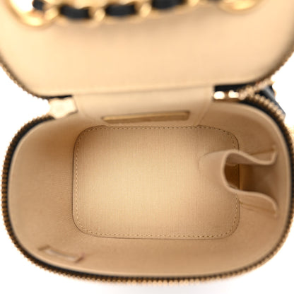 Chanel Lambskin Quilted Mini Pearl Crush Vanity Case With Chain Black 5 of 11