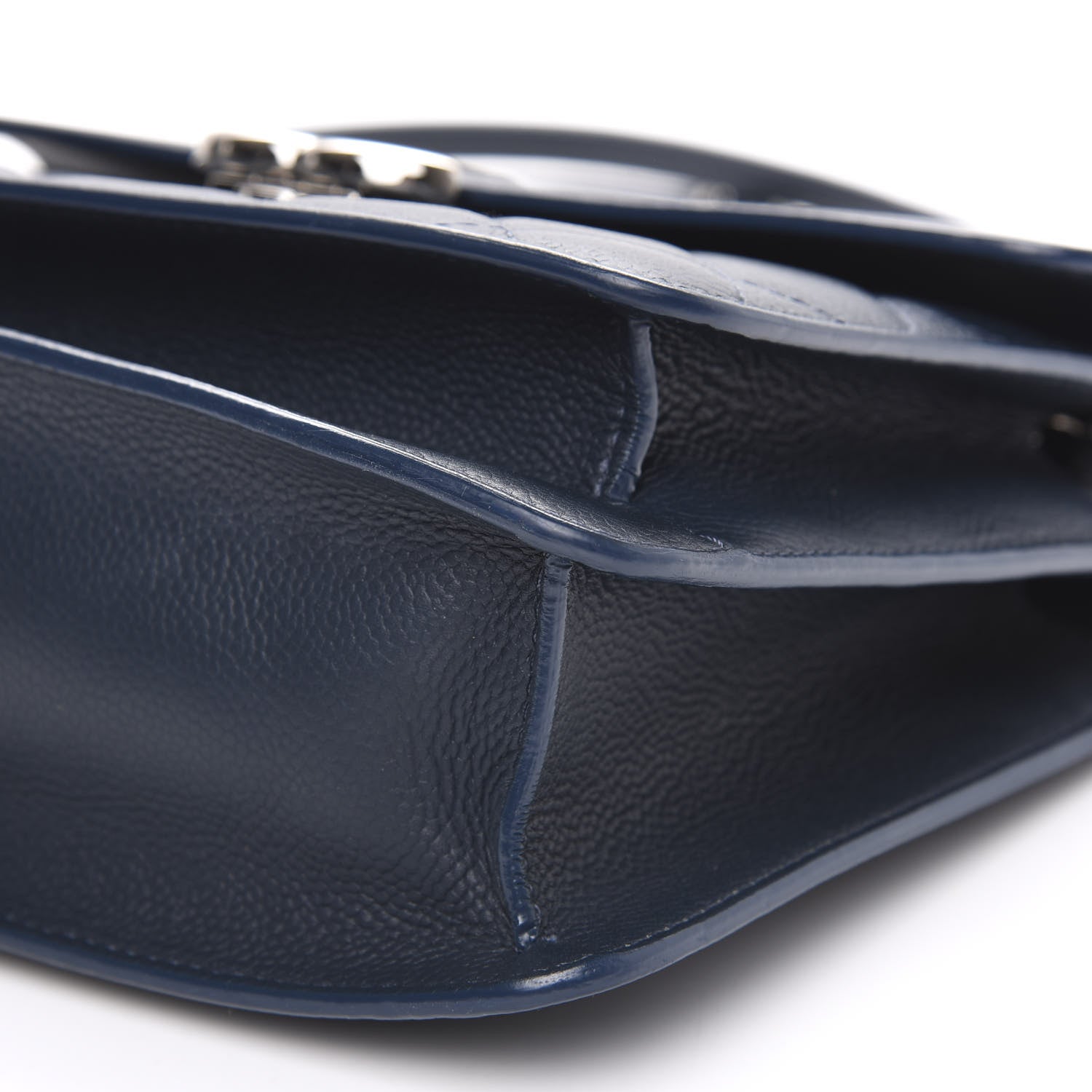 Chanel Grained Calfskin Quilted Large CC Box Flap Blue 9 of 11