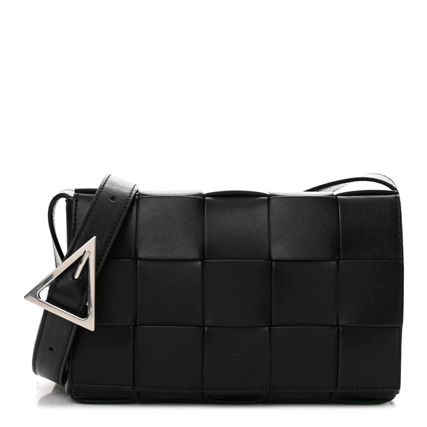 Lambskin Maxi Intrecciato Cassette Crossbody Bag Black