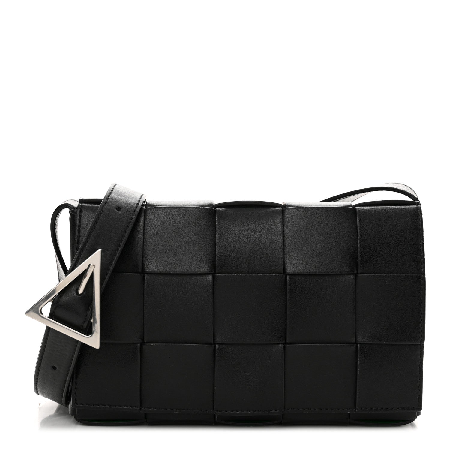 Bottega Veneta Lambskin Maxi Intrecciato Cassette Crossbody Bag Black 1 of 17