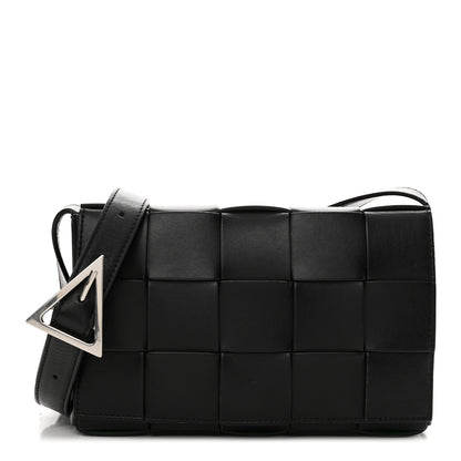 Bottega Veneta Lambskin Maxi Intrecciato Cassette Crossbody Bag Black 1 of 17