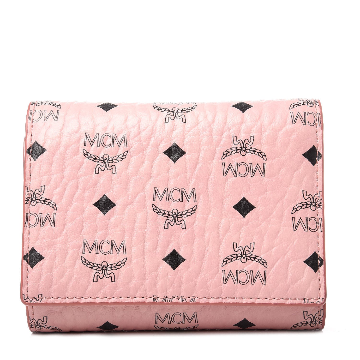 MCM Visetos Trifold Wallet Pink 1 of 8
