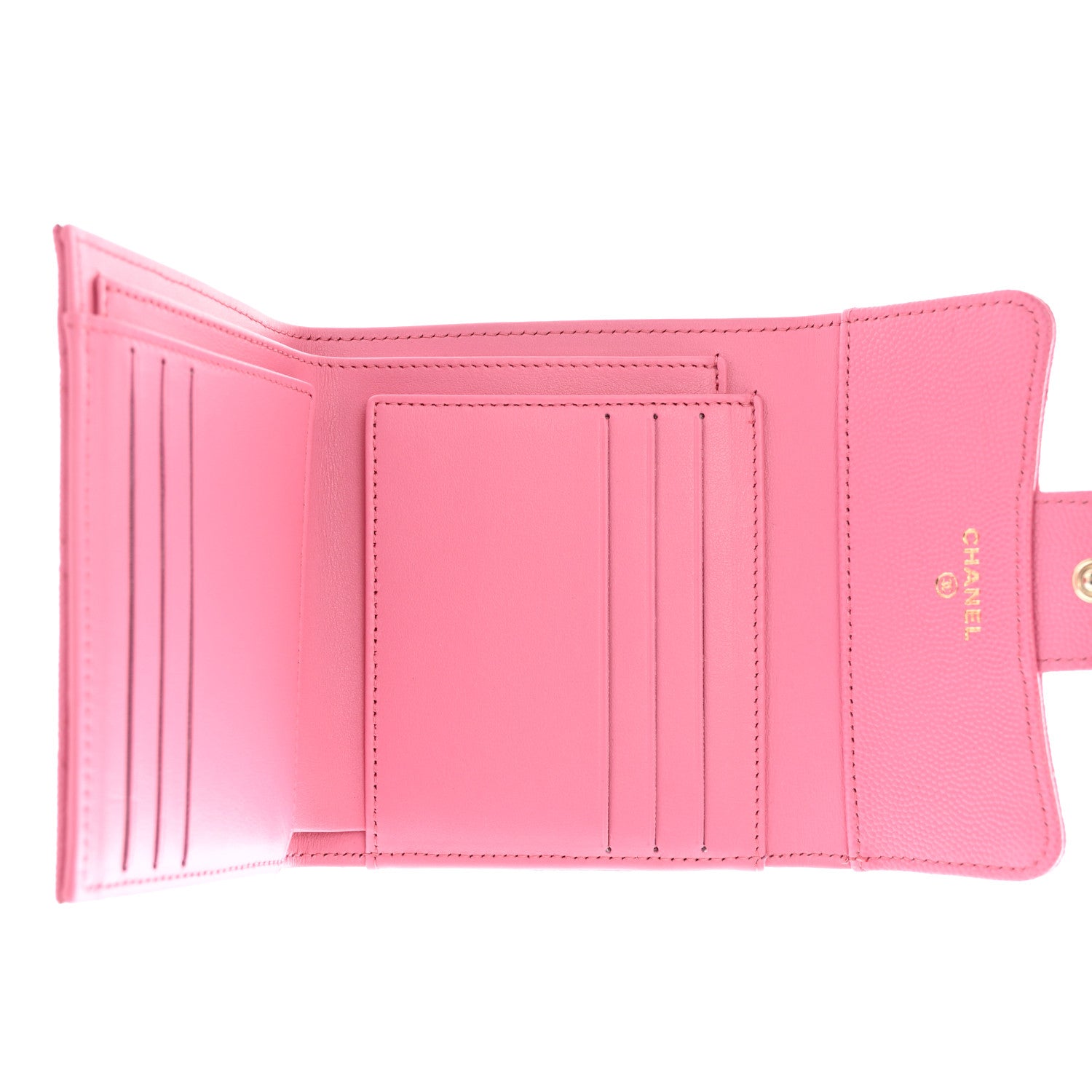 Chanel Caviar Quilted Compact Flap Wallet Pink 5 of 9