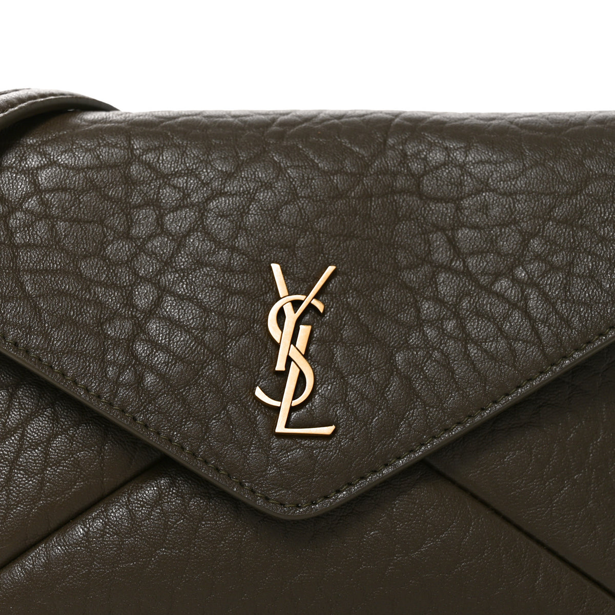 Saint Laurent Grained Lambskin Small Cassandre Chain Pouch Light Musk 8 of 10