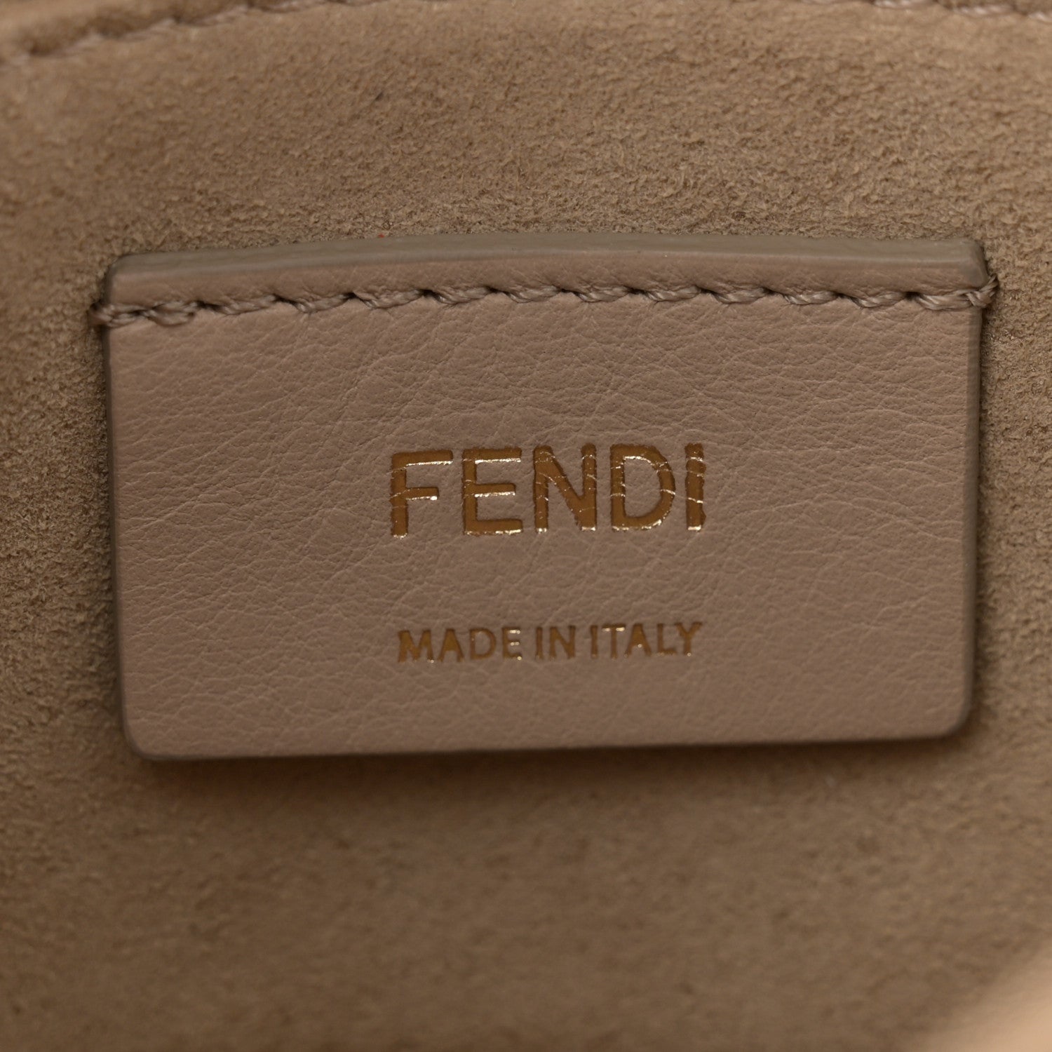 Fendi Vitello Liberty Bi-Color FF 1974 Embossed Small Kan I Shoulder Bag Camelia Aranciata 7 of 13