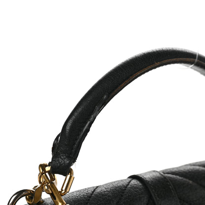 Saint Laurent Sheepskin Matelasse Chevron Monogram Medium College Bag Black 12 of 19
