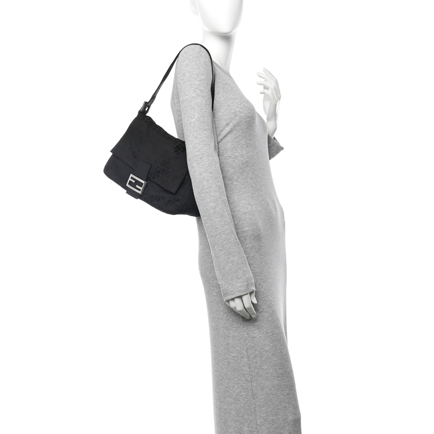 Fendi Zucchino Mama Baguette Black 2 of 10