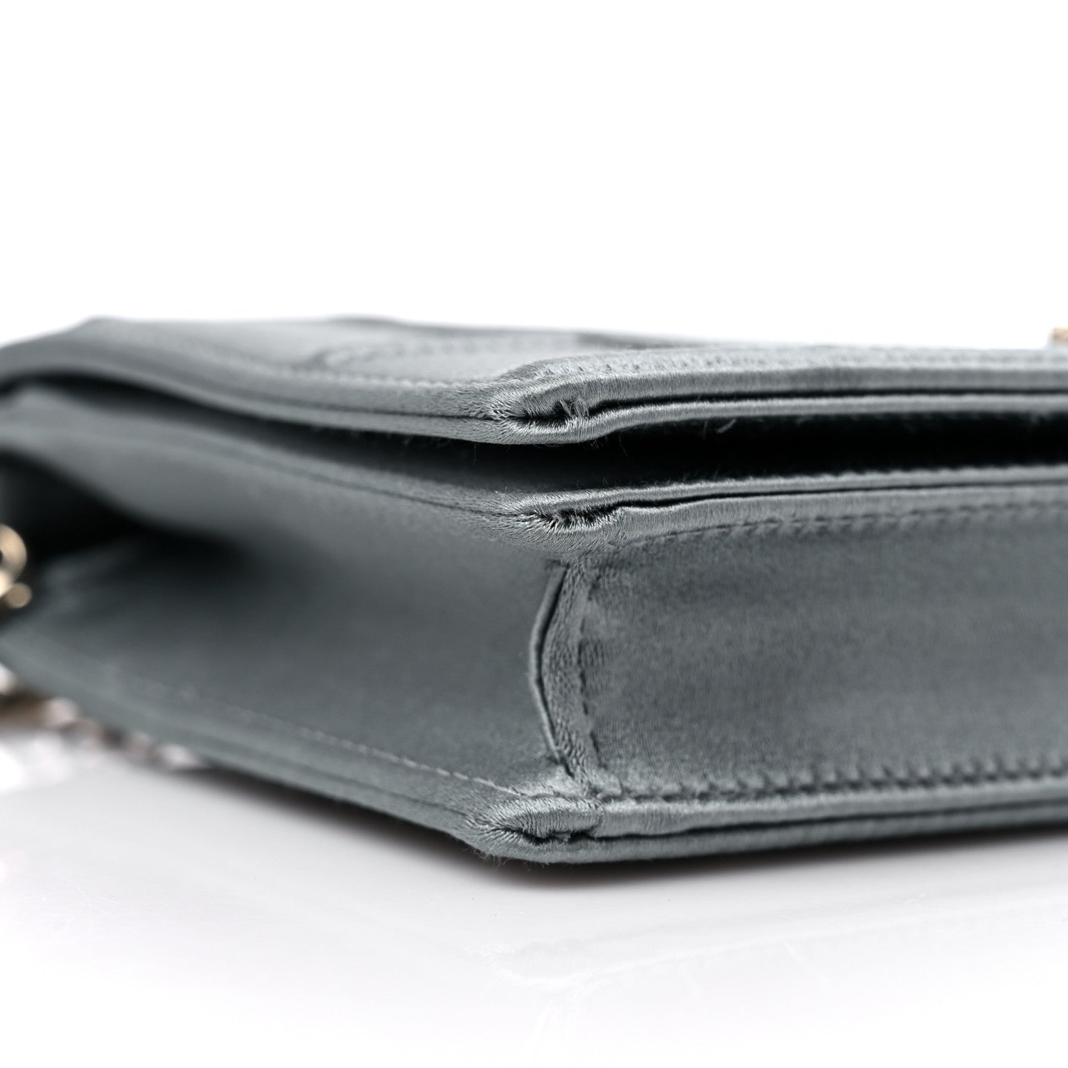 Christian Dior Satin Diorama Wallet on Chain Pouch Blue Gray 7 of 9