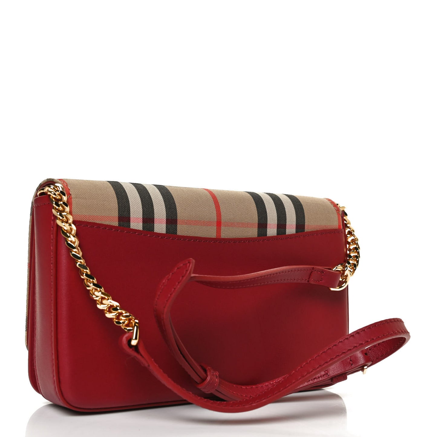 Calfskin Vintage Check Hayes Crossbody Parade Red