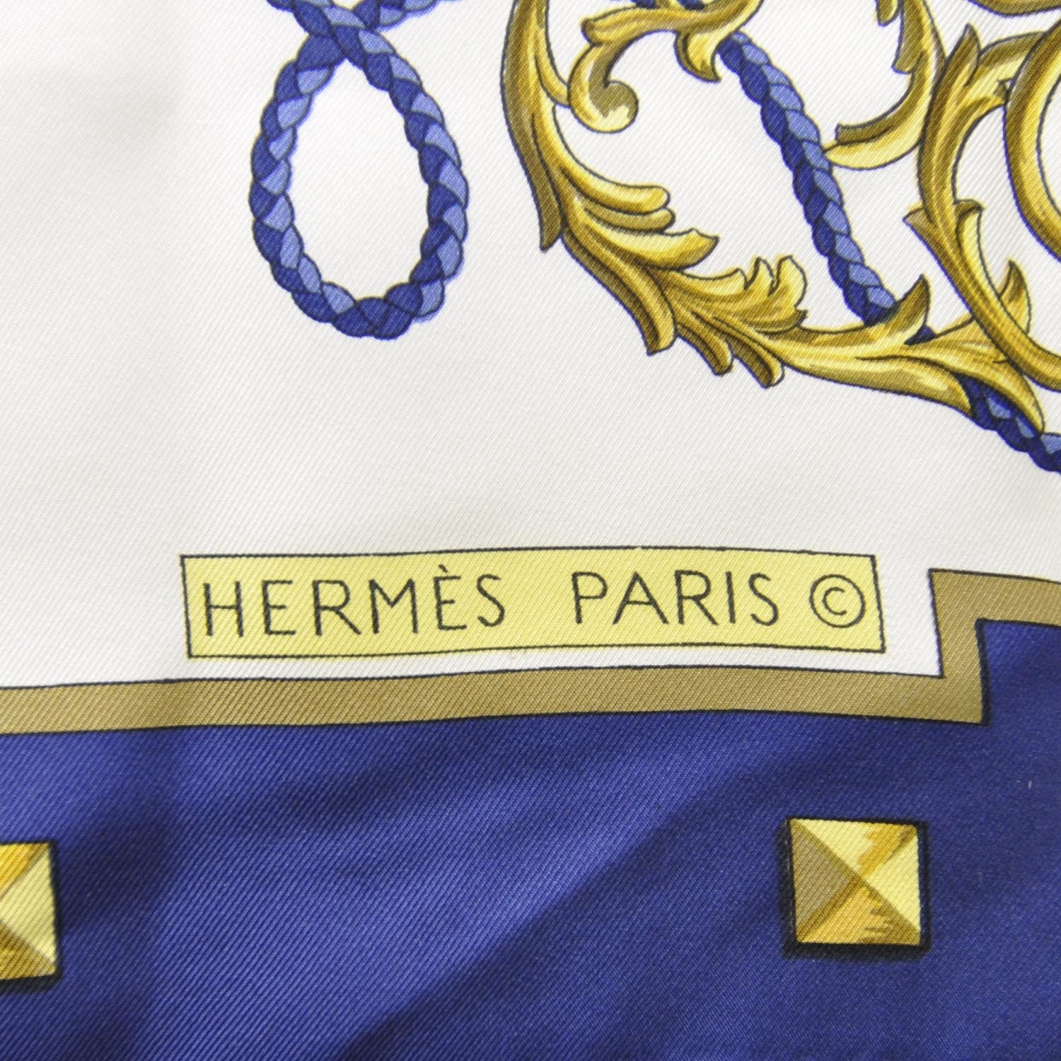 Hermes Silk Keys Les Cles Scarf 90 Bleu 6 of 7