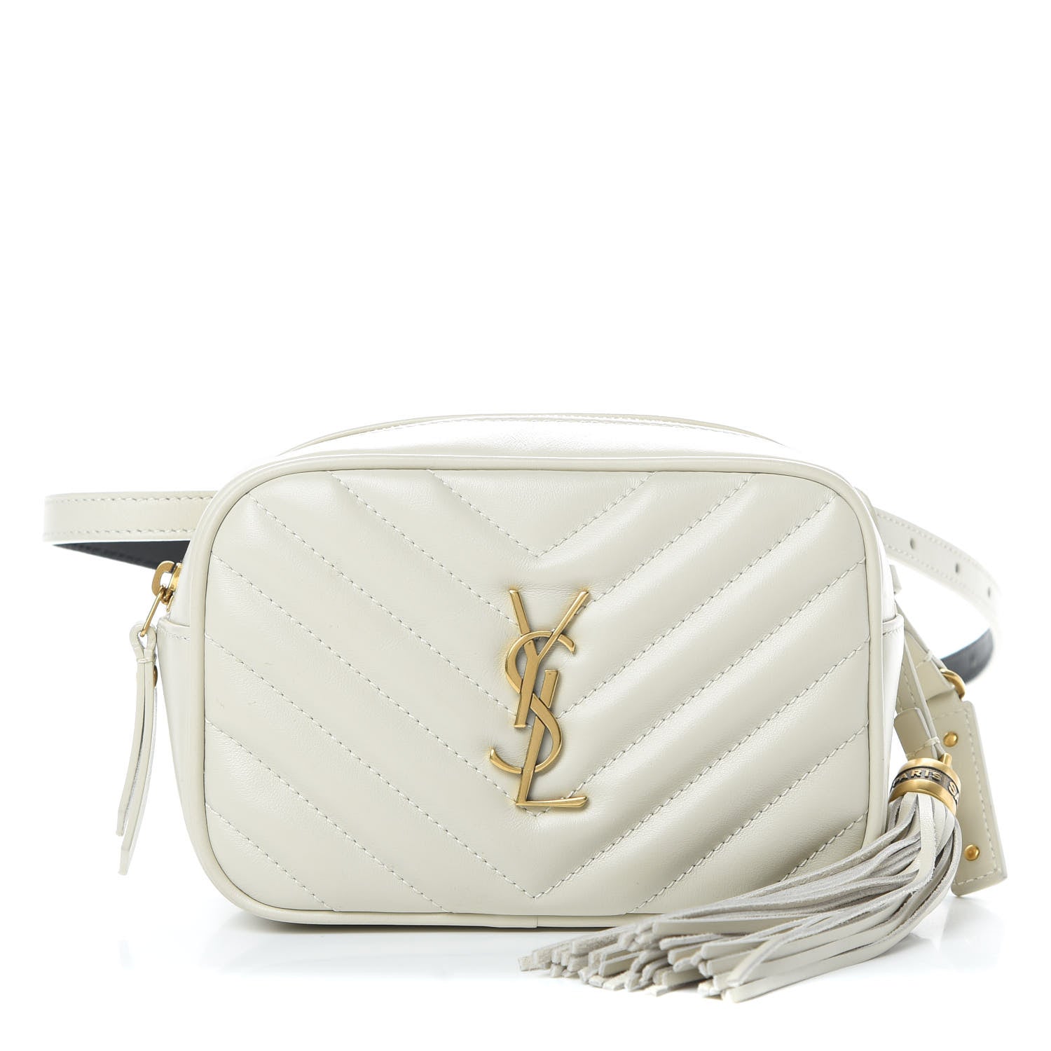 Saint Laurent Calfskin Matelasse Monogram Lou Belt Bag Ivory 1 of 12