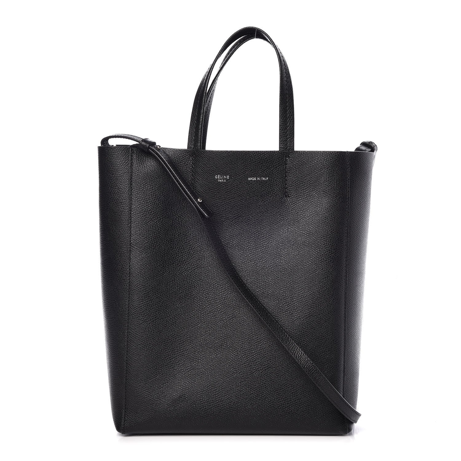 Celine Grained Calfskin Small Vertical Cabas Black 1 of 9