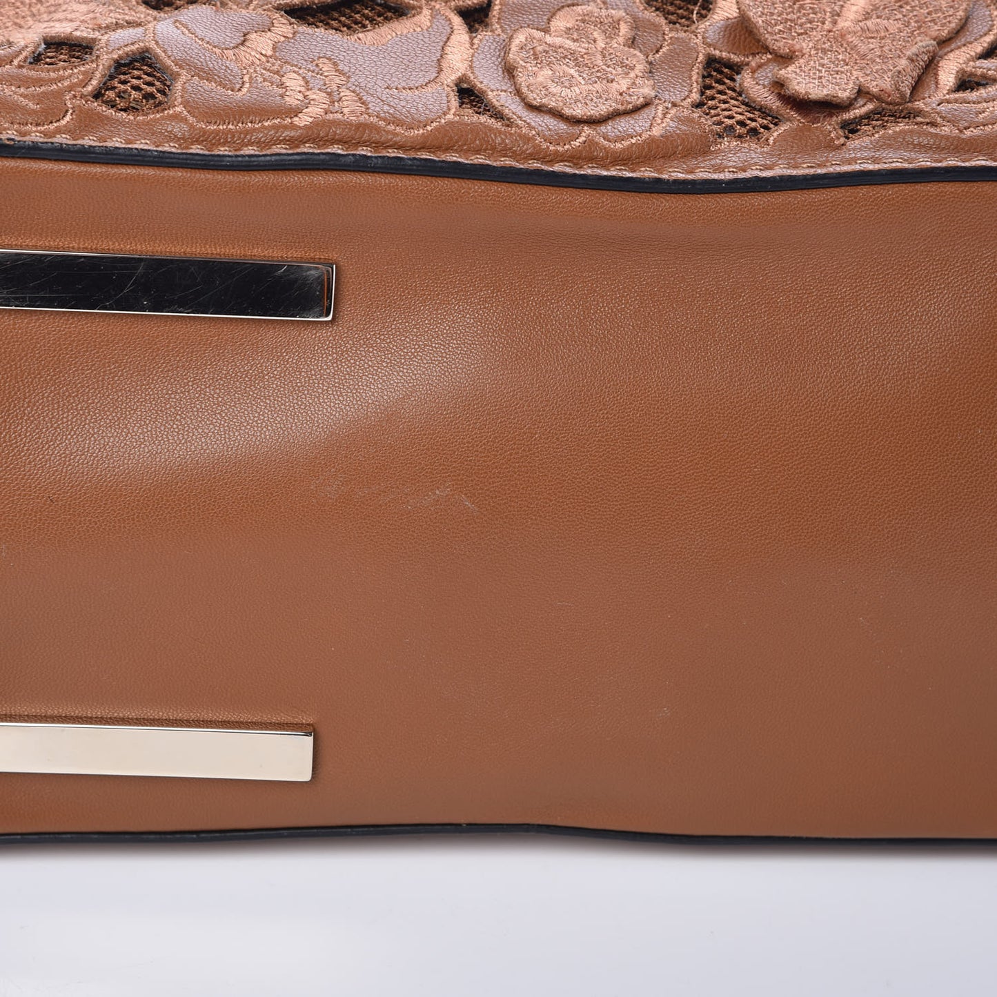 Vitello Lace Demetra Satchel Cognac