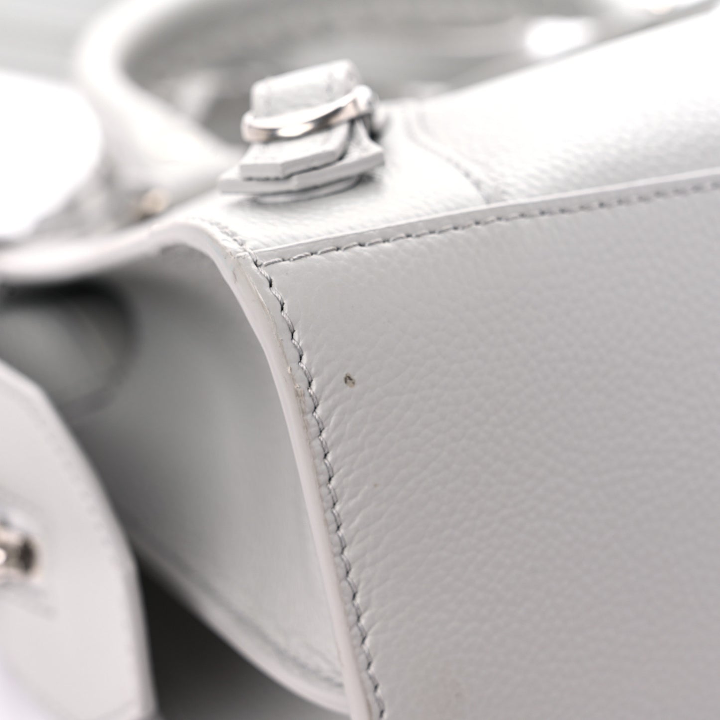 Grained Calfskin Neo Classic Silver Hardware S City Dove Grey