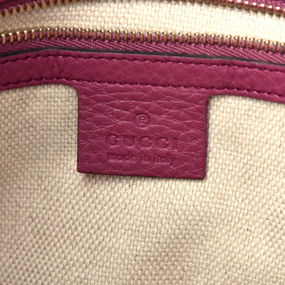 Gucci Pebbled Calfskin Small Soho Top Handle Bag Peonia Flower 7 of 10