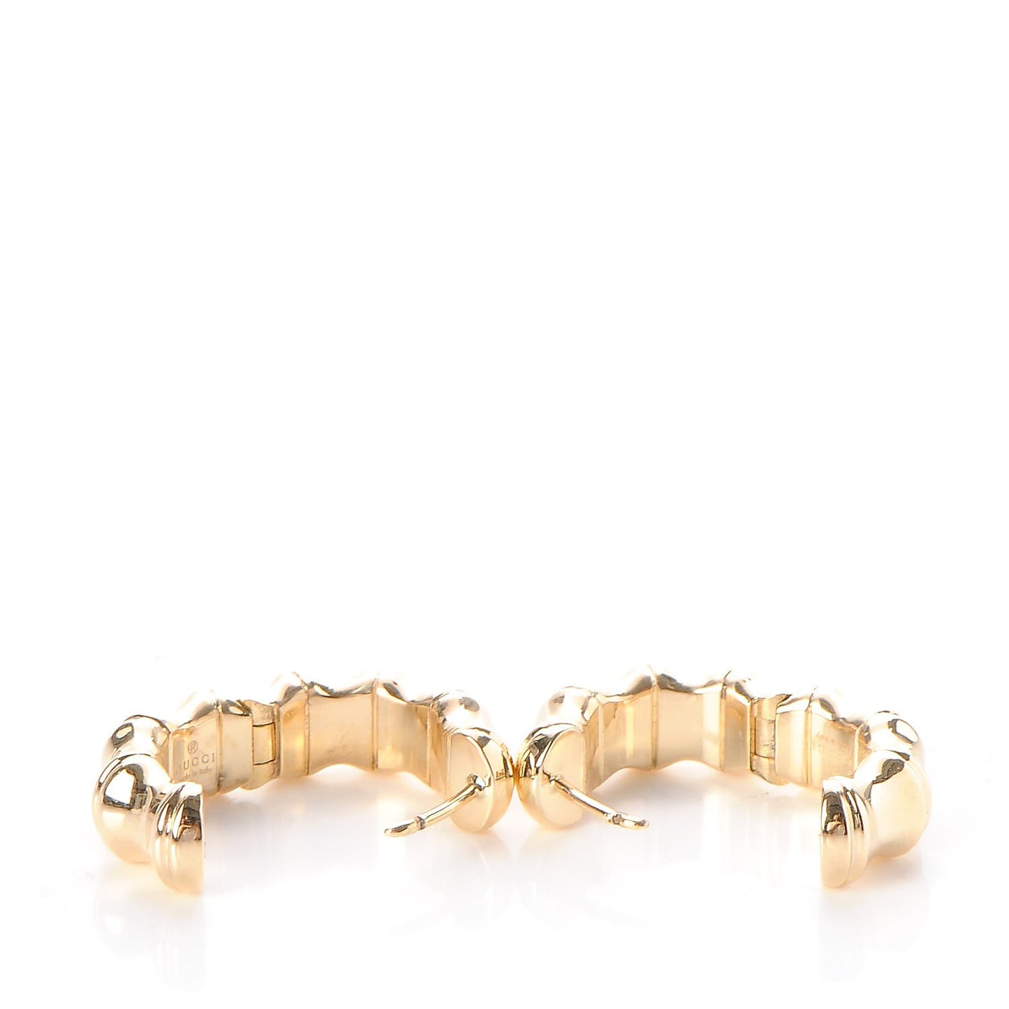 18K Yellow Gold Small Bamboo Hoop Earrings