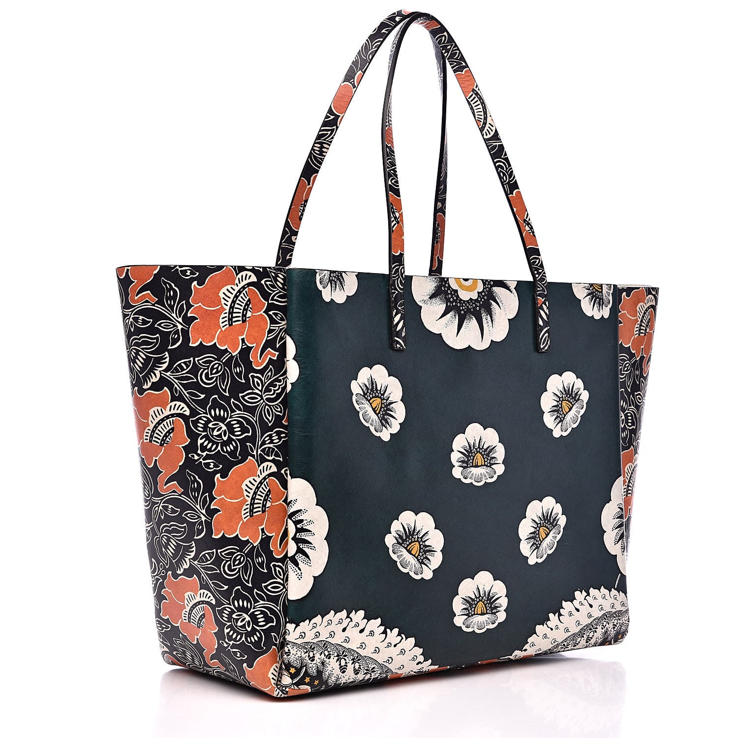 Valentino Garavani Vitello Mime Covered Tote Green Raspberry 3 of 13