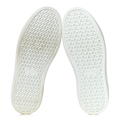 Hermes Calfskin Womens Advantage Sneakers 36.5 White Orange 6 of 11