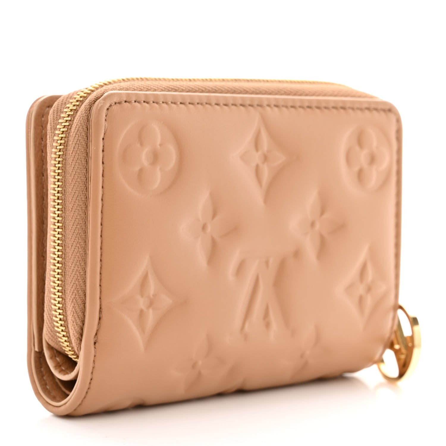Louis Vuitton Lambskin Embossed Monogram Lou Coussin Wallet Camel 4 of 11