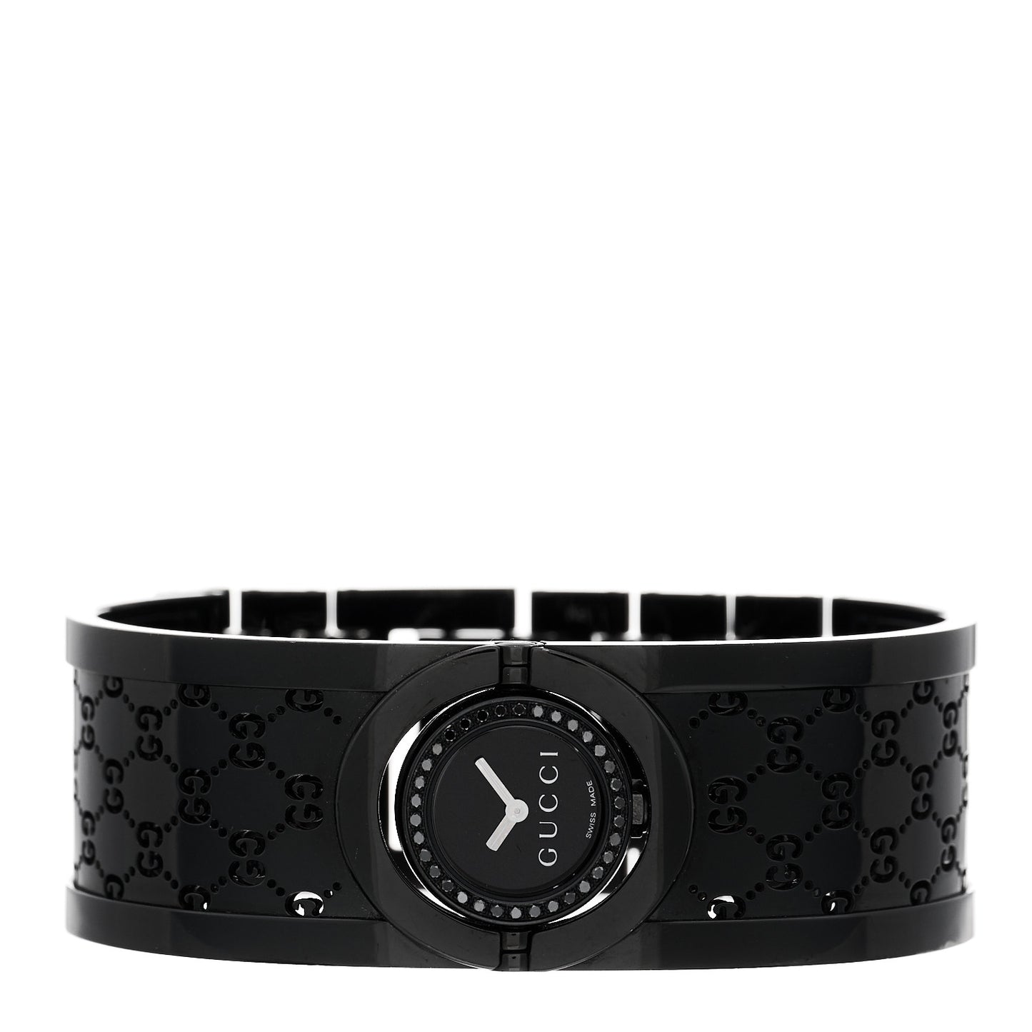 PVD Stainless Steel Black Diamond 23mm Twirl Quartz Watch Black