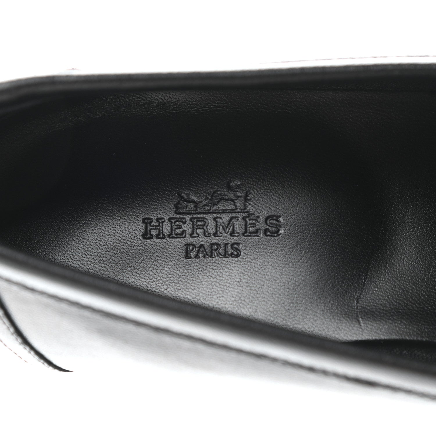 Hermes Goatskin Womens Royal Loafers 38.5 Black 7 of 10