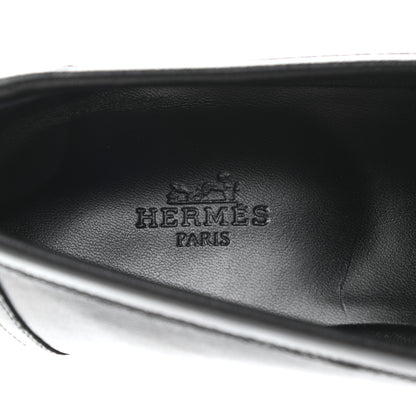 Hermes Goatskin Womens Royal Loafers 38.5 Black 7 of 10