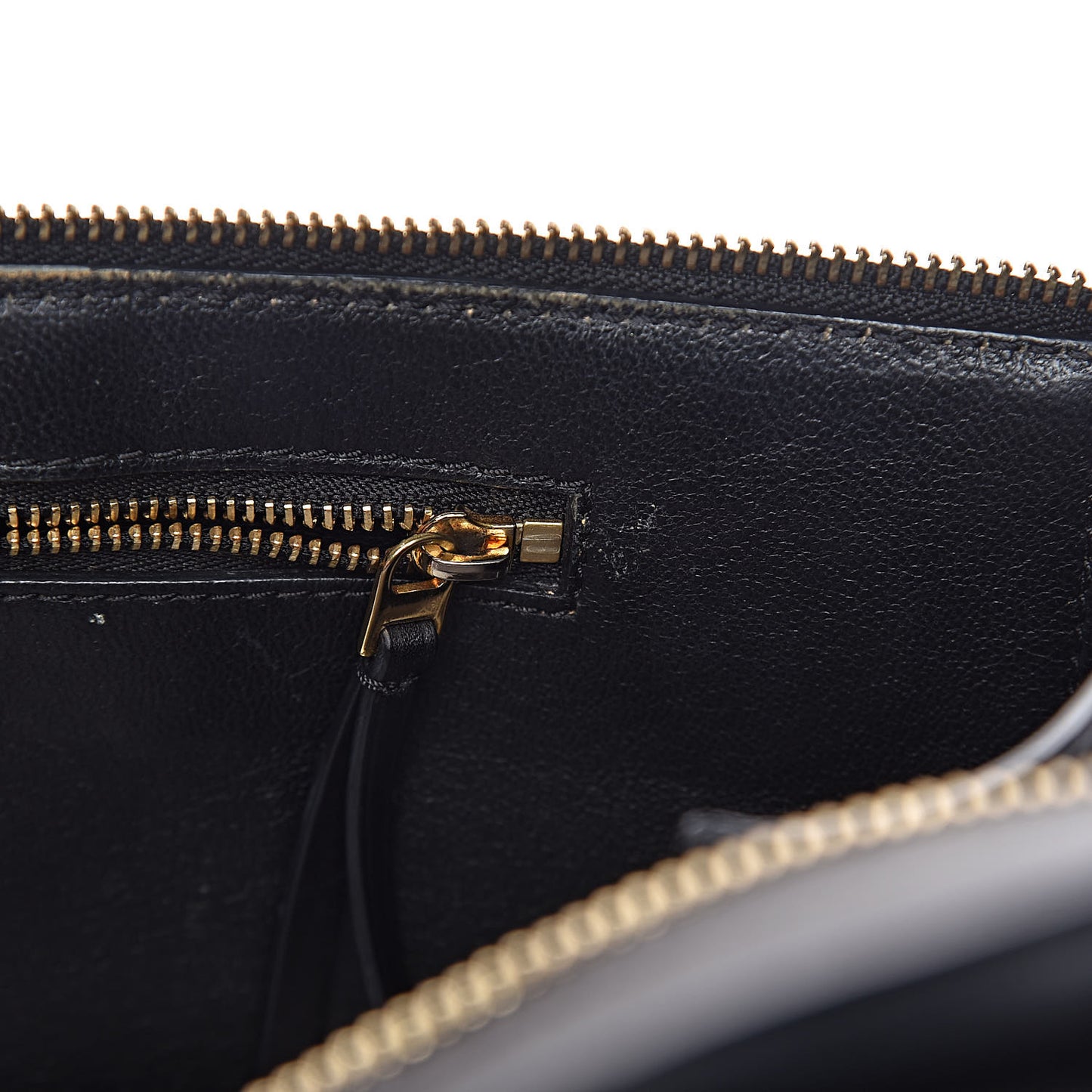 Smooth Calfskin Medium Bi-Color Edge Shoulder Bag Black Cream