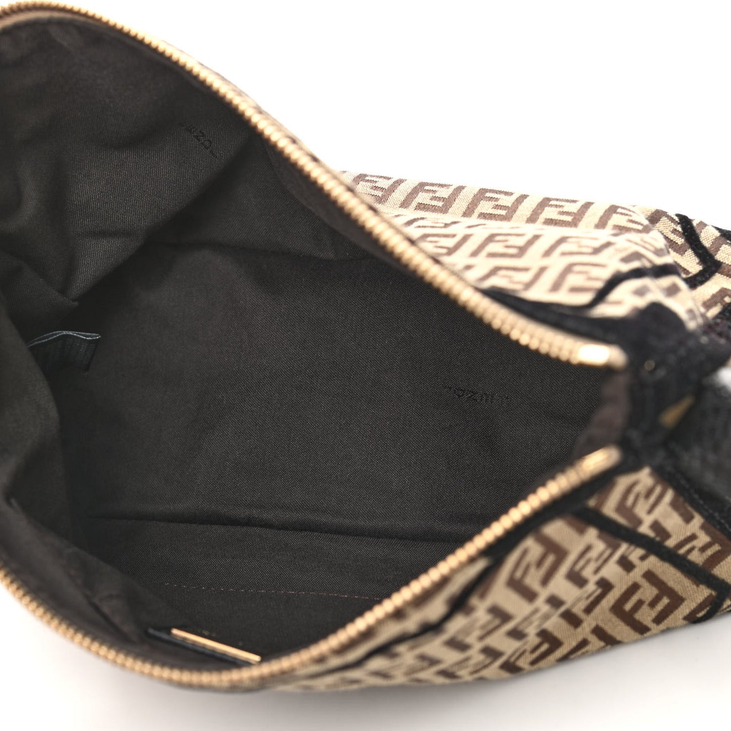 Zucchino Velvet Vitello Small Shoulder Bag Mogano Panna Black