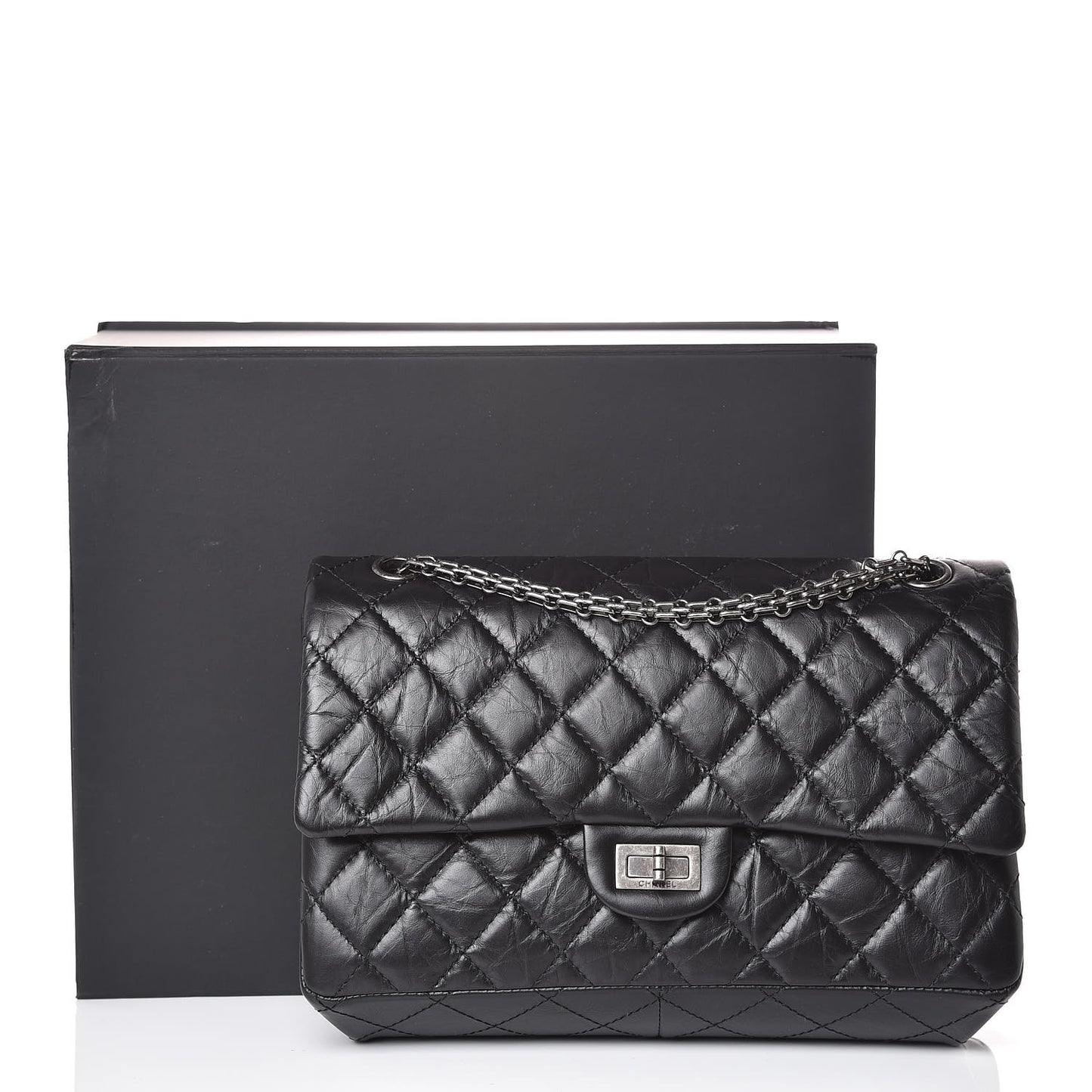 Aged Calfskin Quilted 2.55 Reissue 226 Flap Black