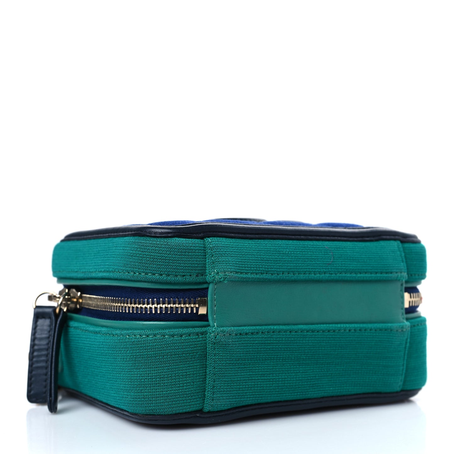 Jersey Quilted Small CC Filigree Vanity Case Blue Green