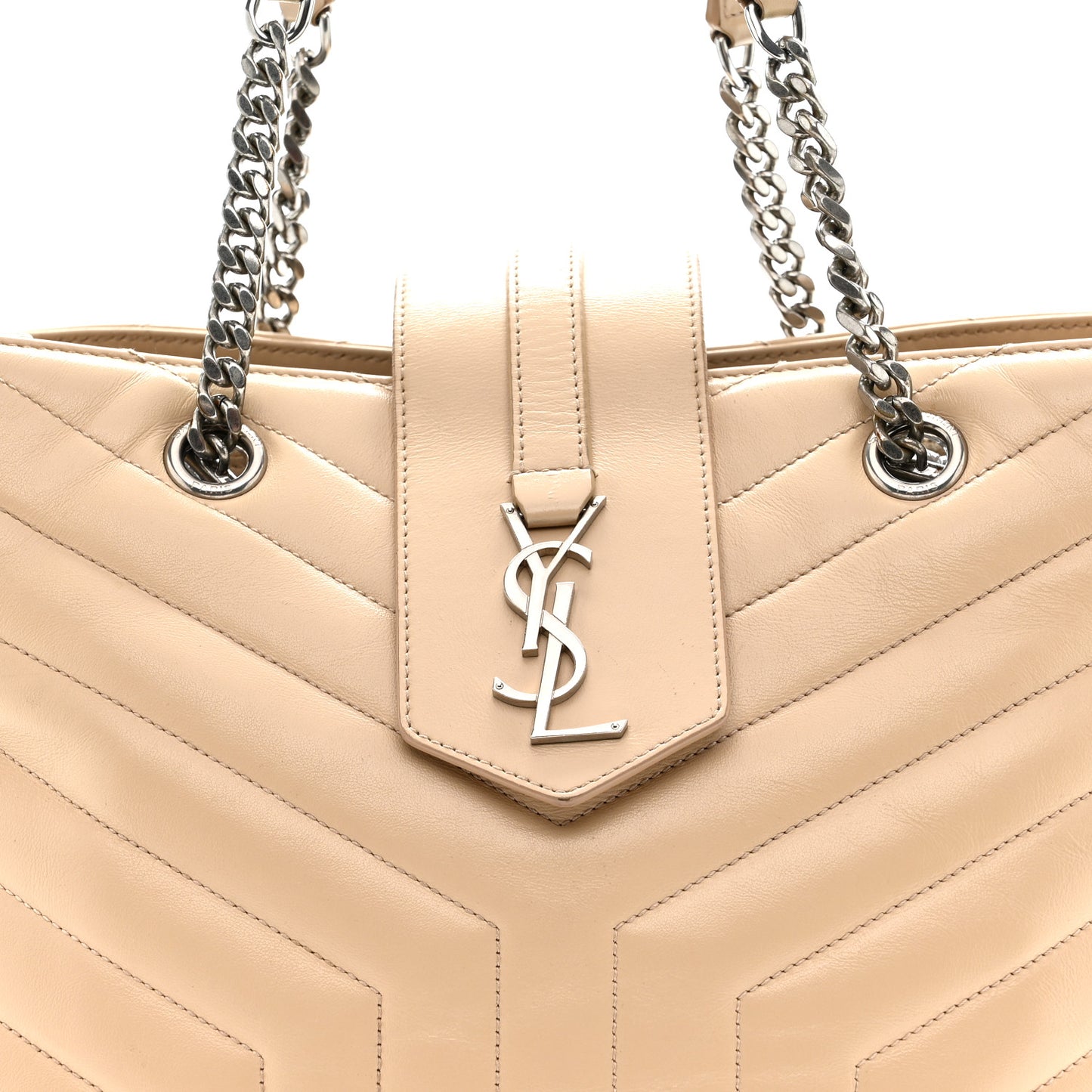 Calfskin Y Quilted Monogram Large Loulou Shopper Nude Powder