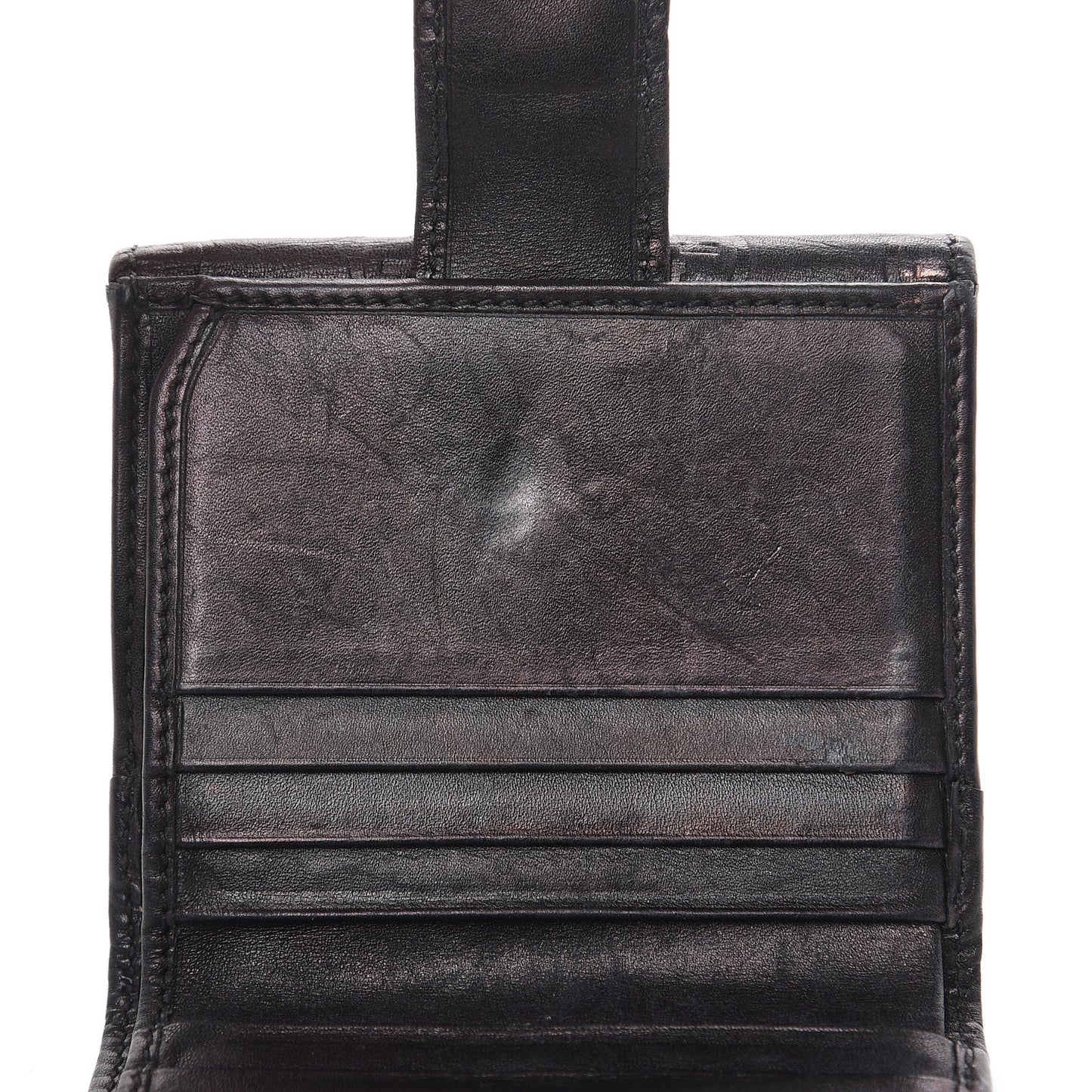 Guccissima Metal Bar French Flap Wallet Black