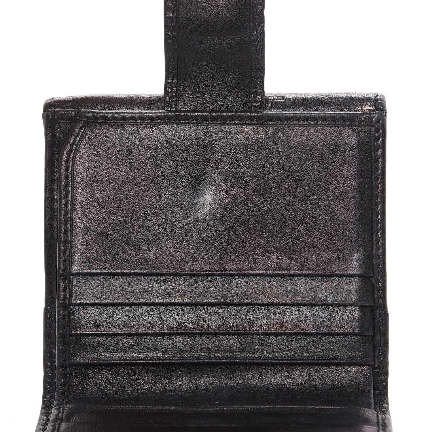 Gucci Guccissima Metal Bar French Flap Wallet Black 12 of 12