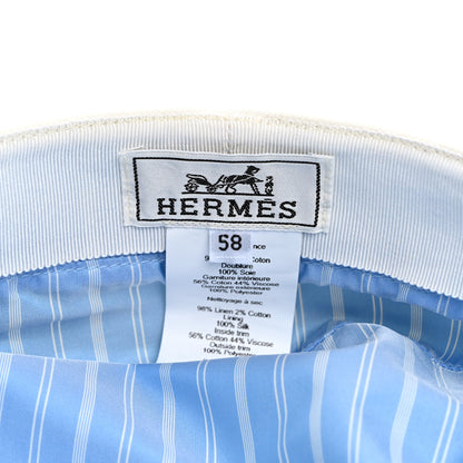 Hermes Double Linen Twill Cabourg Cap 58 White 8 of 8