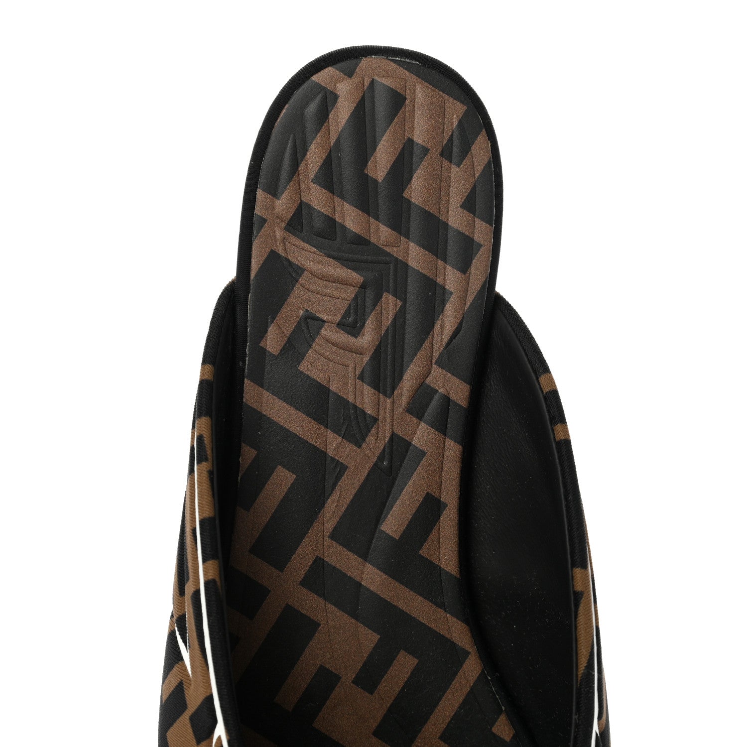 Fendi Lycra Film FF FFreedom Flat Mules 35 Tobacco Moro White 7 of 7