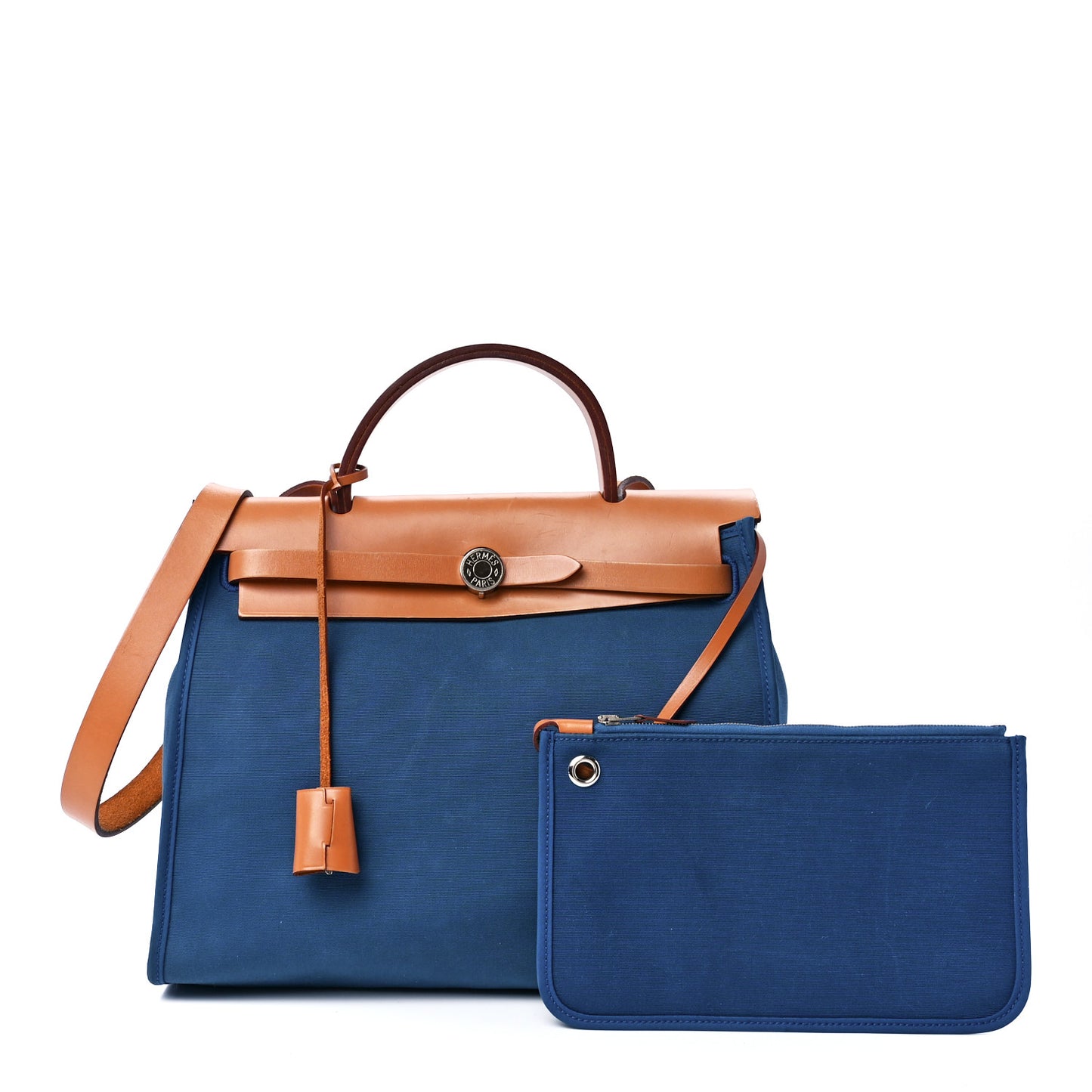 Military Toile Vache Hunter Herbag Zip 31 PM Bleu France Fauve