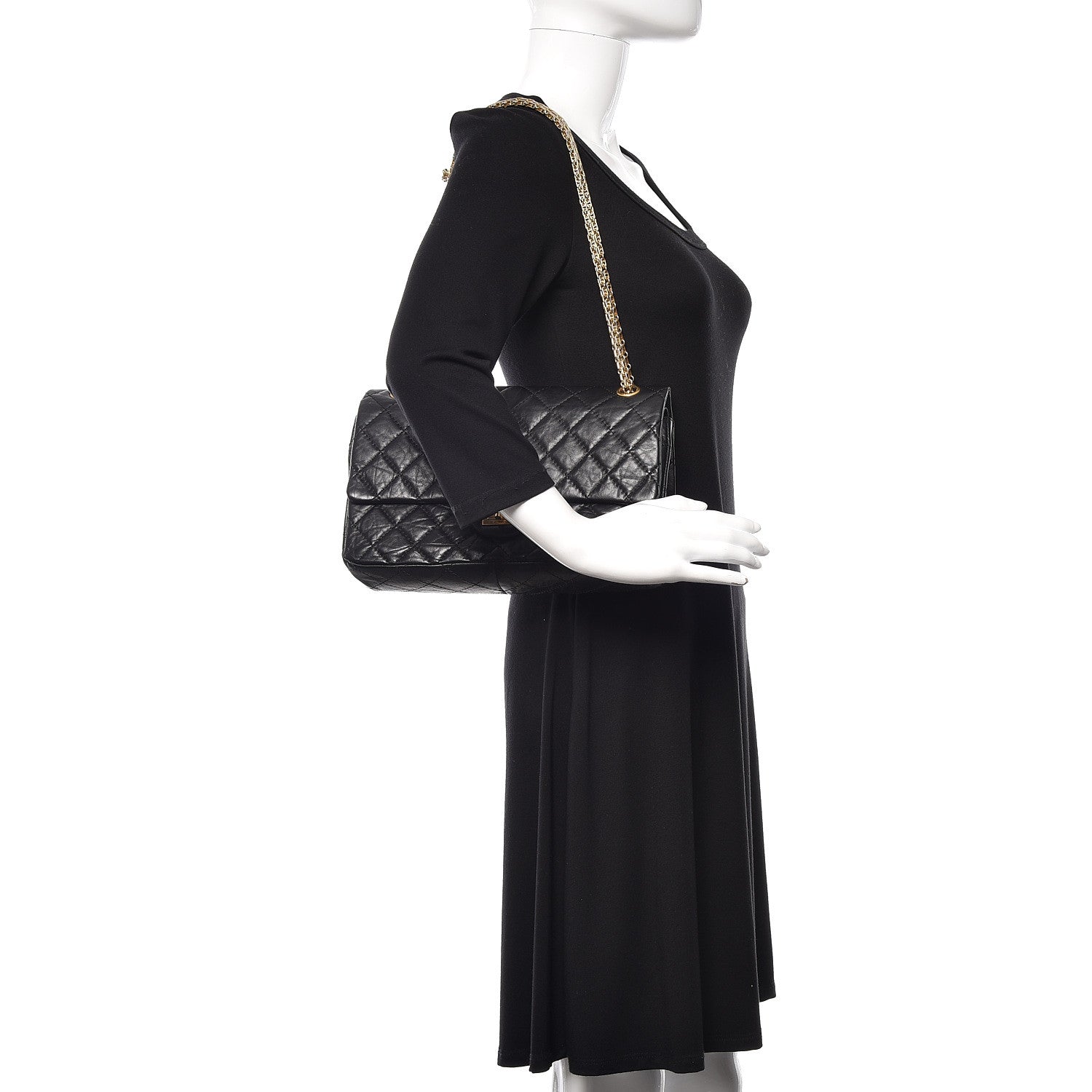 Chanel Aged Calfskin Quilted 2.55 Reissue 226 Flap Black 2 of 13