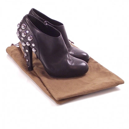 Gucci Leather Studded Babooska Ankle Boots Black 4 of 8