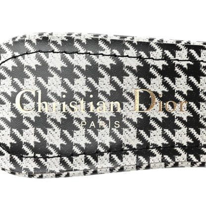 Christian Dior Canvas Embroidered Micro Houndstooth Dway 40mm Slide Sandals 36 Black White 7 of 9