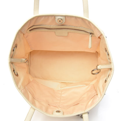 Christian Dior Coated Canvas Cannage Small Panarea Tote White 5 of 23