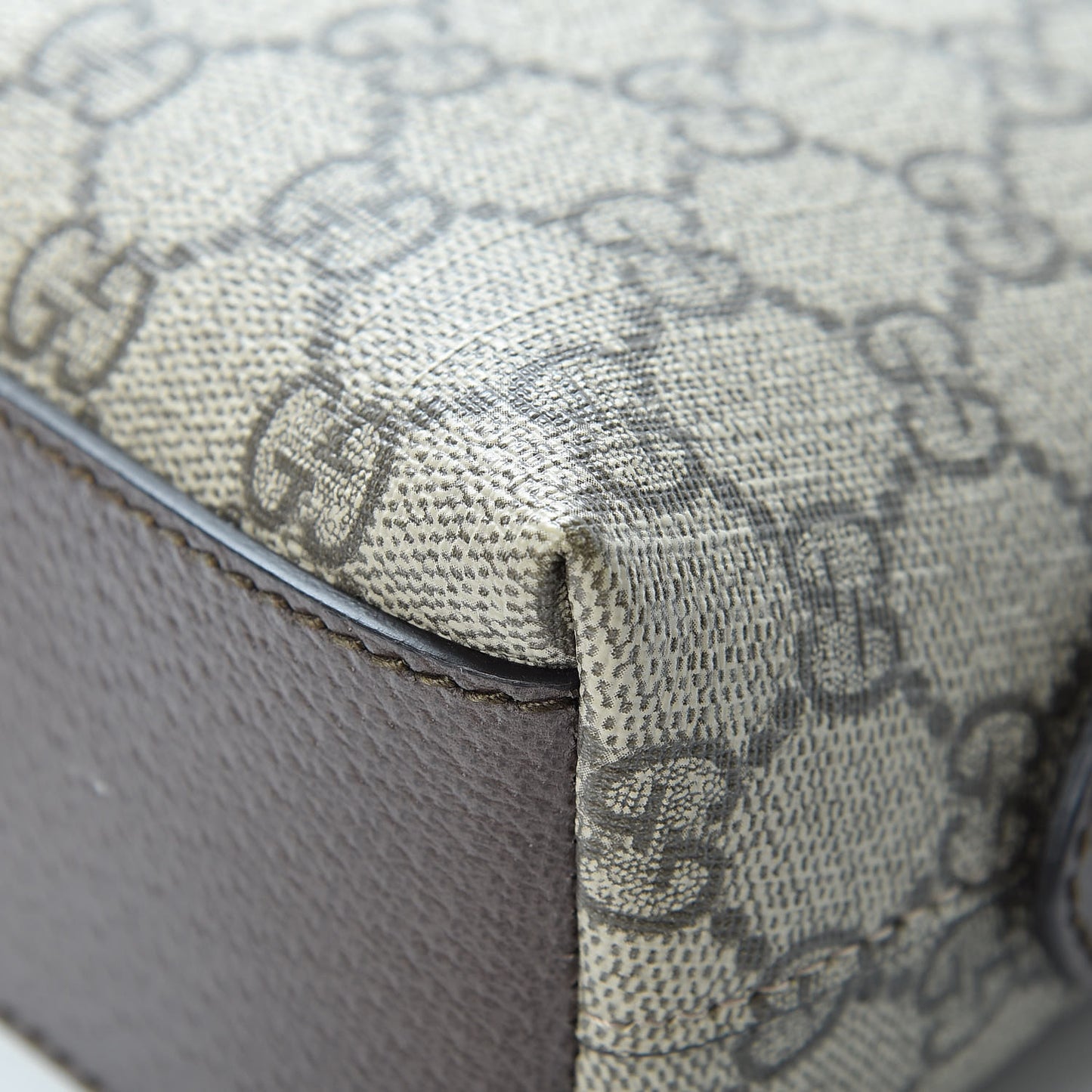 GG Supreme Monogram Textured Dollar Calfskin Web Small Ophidia Dome Shoulder Bag Beige Ebony New Acero
