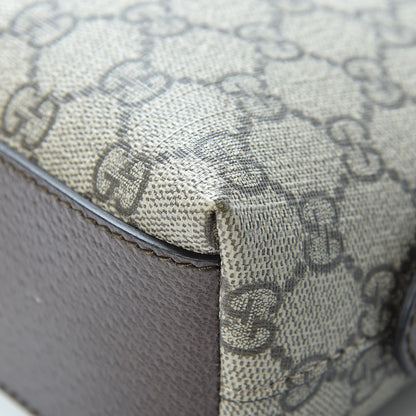 Gucci GG Supreme Monogram Textured Dollar Calfskin Web Small Ophidia Dome Shoulder Bag Beige Ebony New Acero 10 of 12